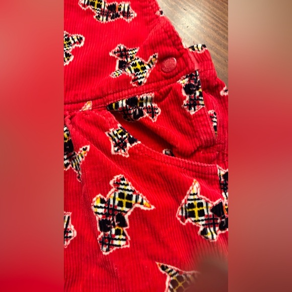 Overalls Red Corduroy Scotty Dogs 4T - Picture 5 of 6
